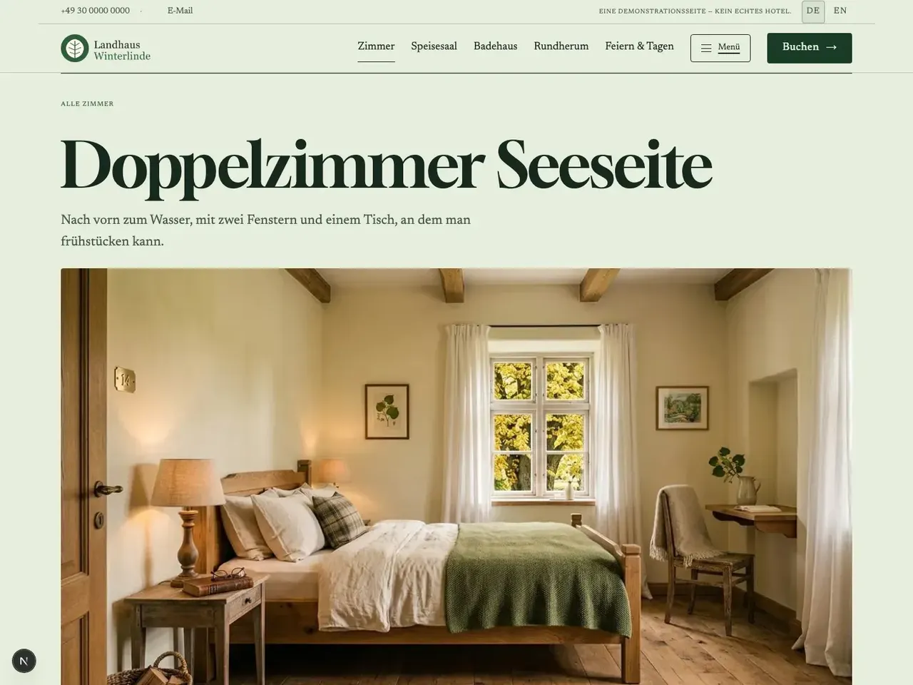 Eine Zimmerseite des Landhaus Winterlinde mit Fotos, Ausstattung und Preis.